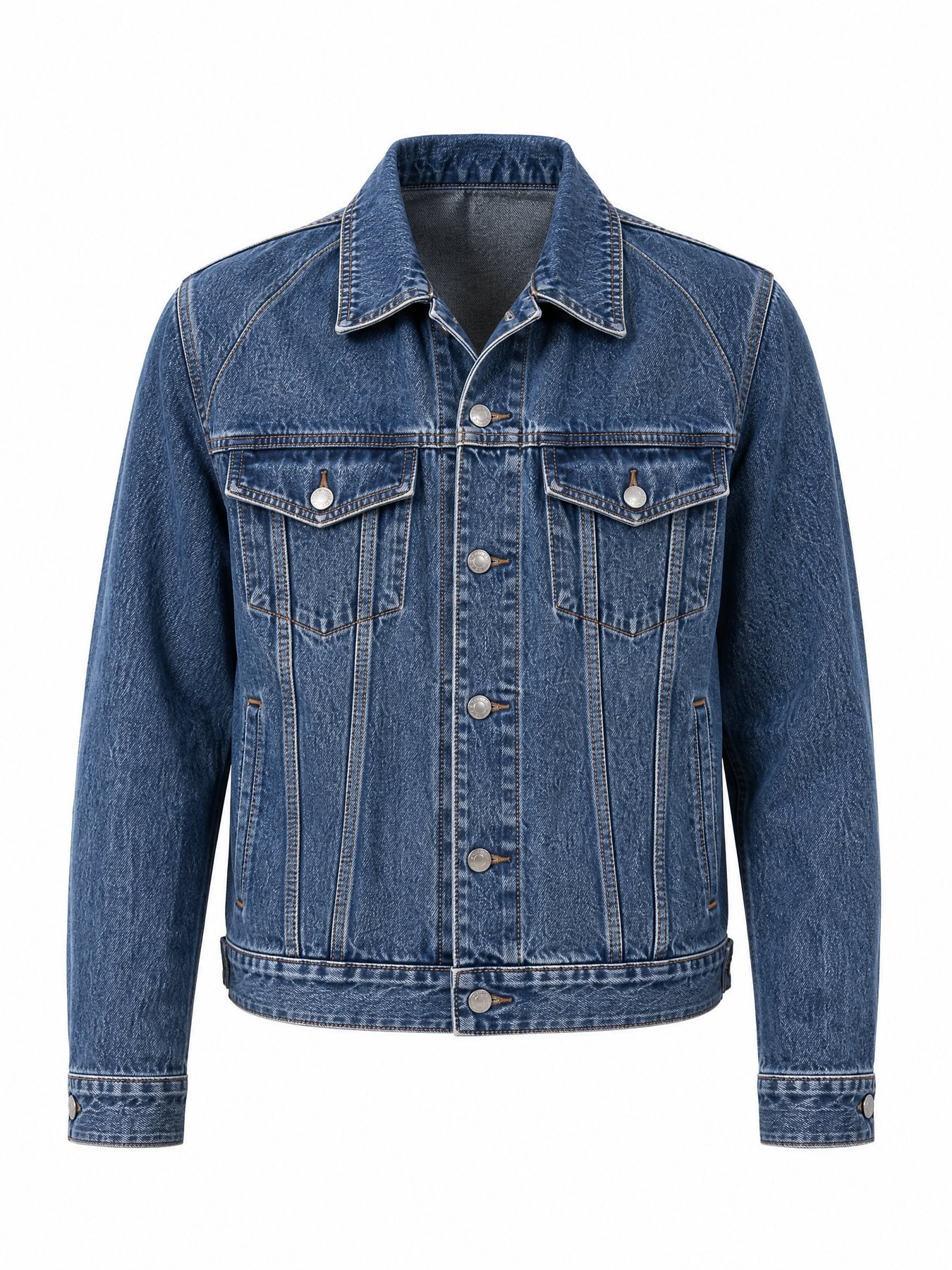 Denim Trucker — Button Front & Chest Pockets