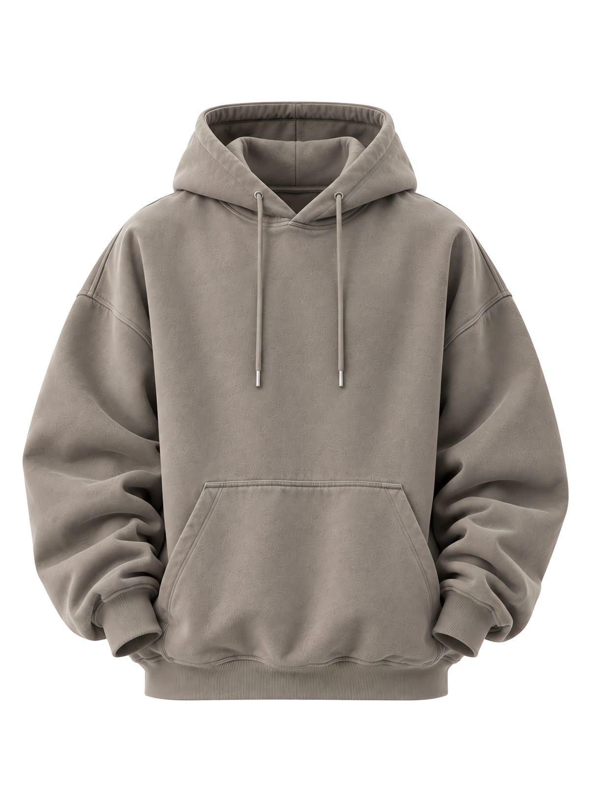 Oversized Pullover Hoodie in greige — flat-lay front view