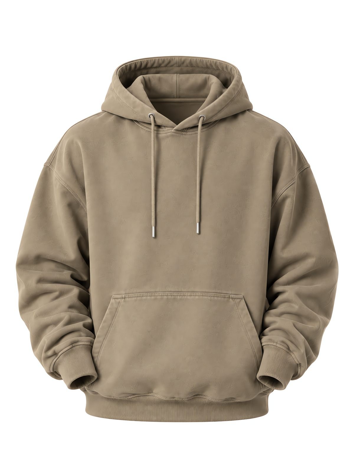 Oversized Pullover Hoodie in khaki — front view