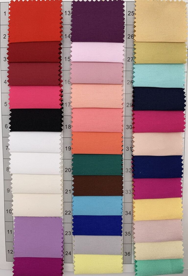 Fabric colour swatch cards and GSM weight confirmation before private label bulk production