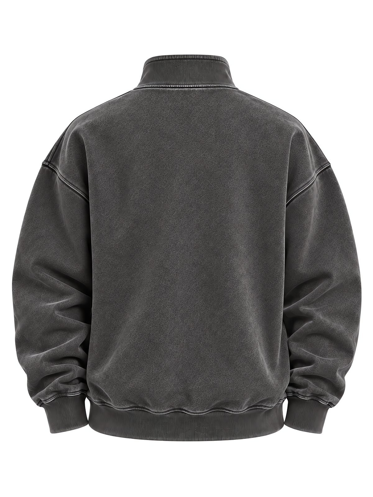 Quarter-Zip Sweatshirt in washed charcoal — back view