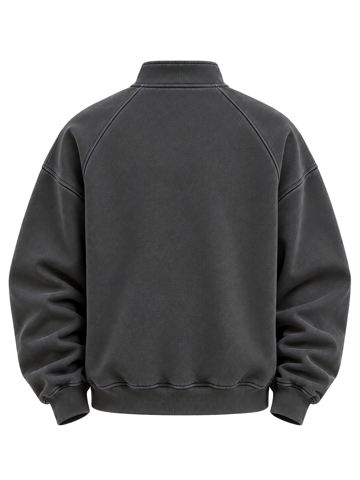 Raglan Zip Sweatshirt in washed charcoal — back view