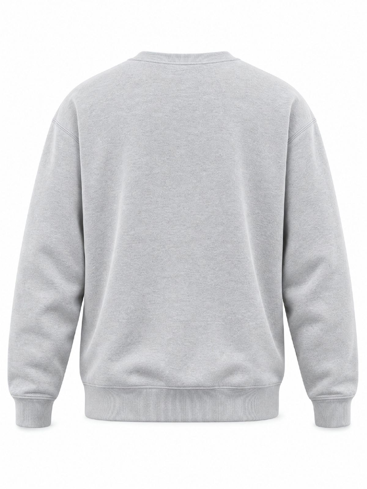 Regular-Fit Cotton Crewneck Sweatshirt in heather grey — back view