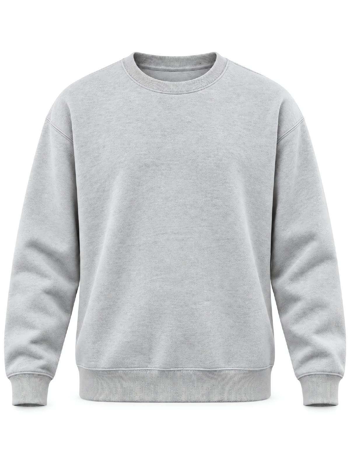 Regular-Fit Cotton Crewneck Sweatshirt in heather grey — front view