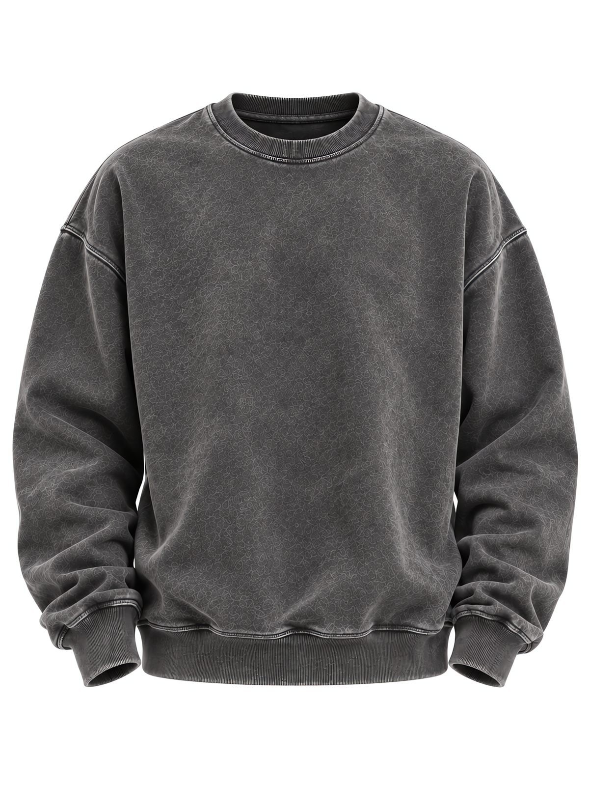 Washed Crewneck Sweatshirt in washed charcoal — flat-lay front view