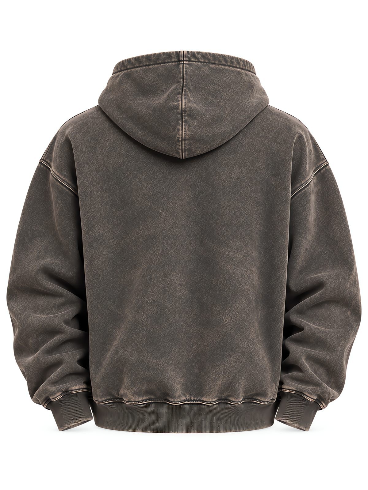 Washed Pullover Hoodie in washed brown — back view