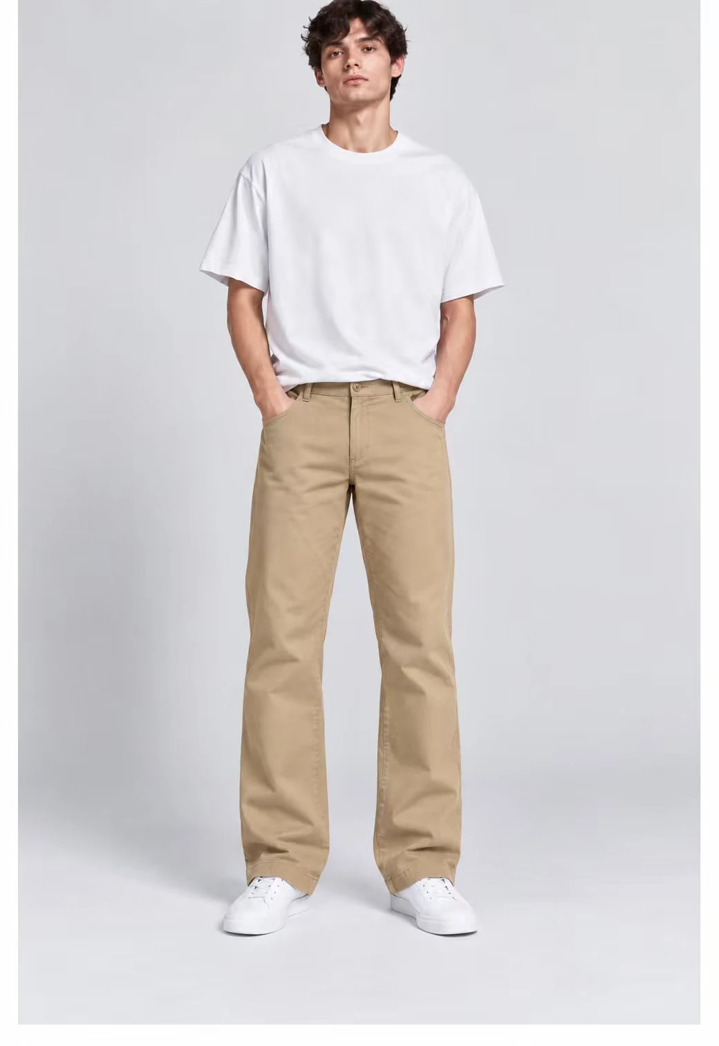 Classic Straight Chino Pants worn by a model, front view
