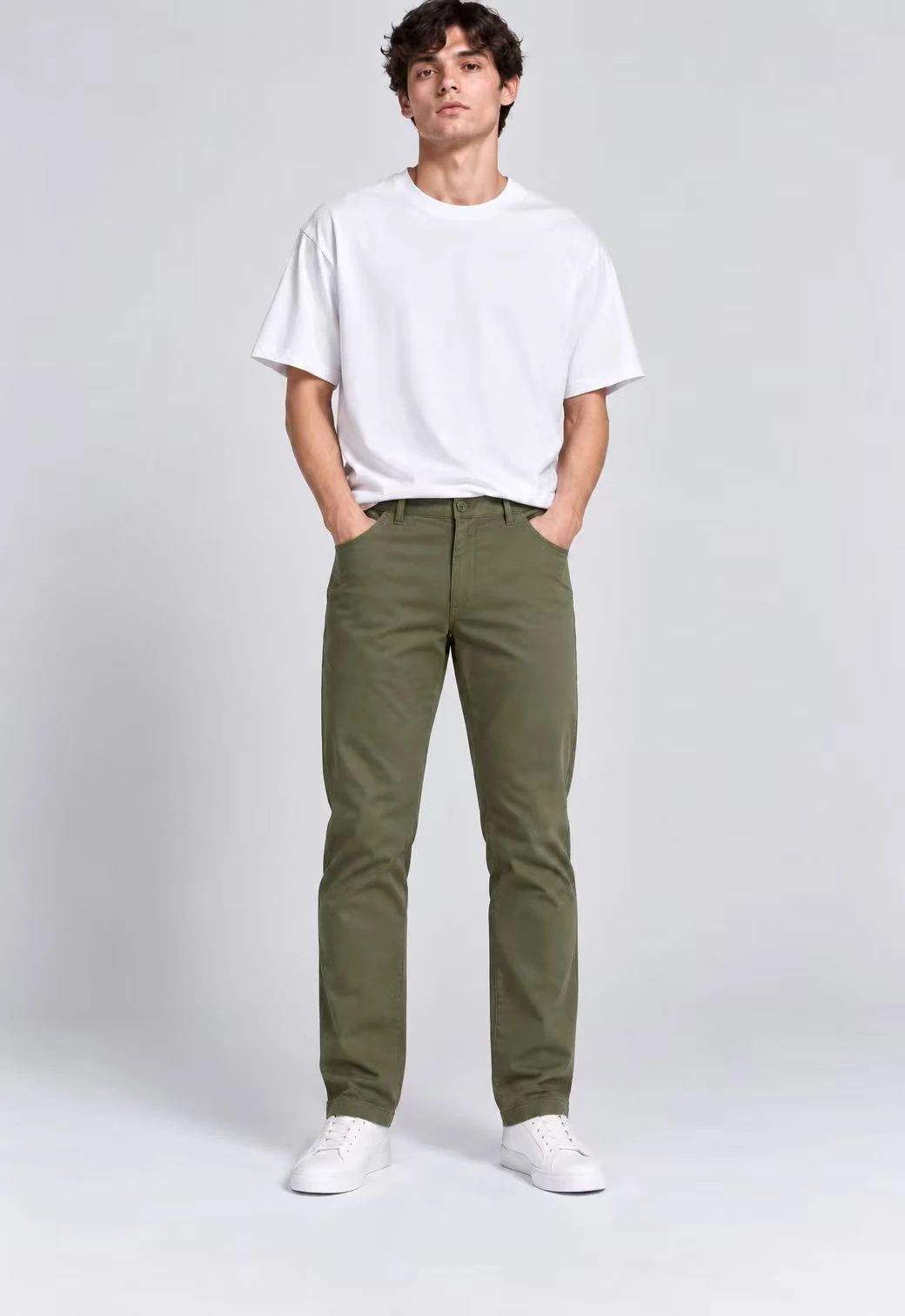 Tapered Casual Pants worn by a model, front view