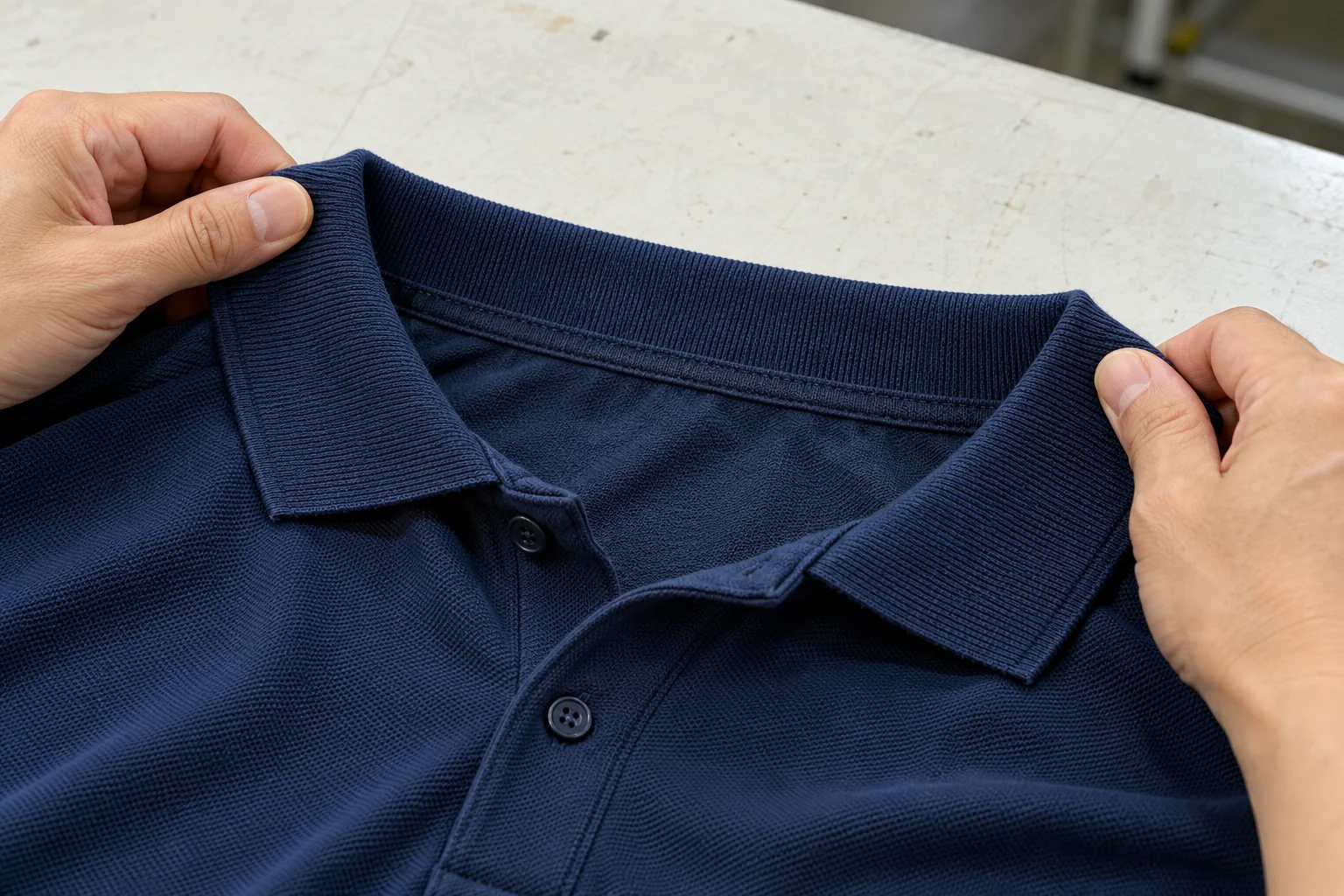 Illustration of a manual collar stretch check.